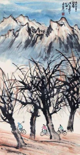 山水(拍品编号:46)作者:关山月;名称《山水》;设色纸本;尺寸:68×136cm 山水(拍品编号:46)作者:关山月;名称《山水》;设色纸本;尺寸:68×136cm