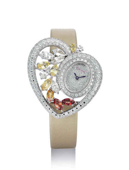 18K白金镶嵌黄色蓝宝石及钻石女款腕表，2013年拍卖成交25.3万元